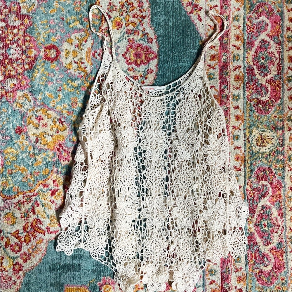 White crochet tank top